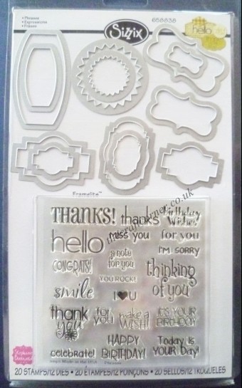 Phrases Sizzix Metal Die Framelits & Clear Ru