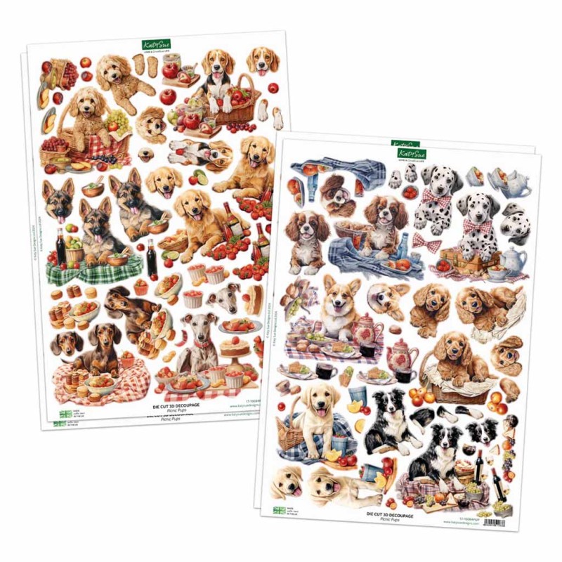 Picnic Pups Die Cut Toppers & 3d Decoupage Co