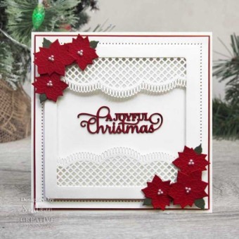 Poinsettia Scalloped Border Paper Craft Metal