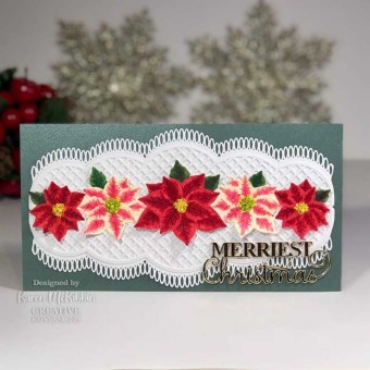 Poinsettia Scalloped Border Paper Craft Metal