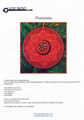 Poinsettia Torchon Bobbin Lace Pattern