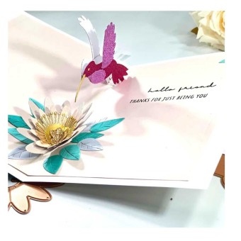 Pop Up Hummingbird Metal Paper Craft Cutting 