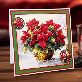 Potted Poinsettia 3pk Die Cut 3d Decoupage Cr