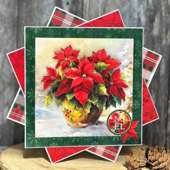 Potted Poinsettia 3pk Die Cut 3d Decoupage Cr