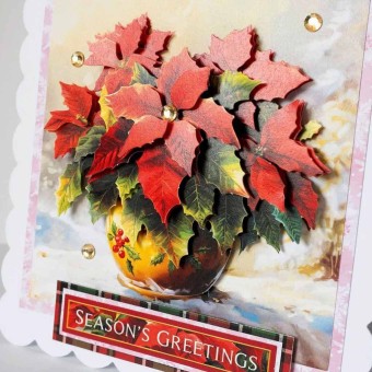 Potted Poinsettia 3pk Die Cut 3d Decoupage Cr