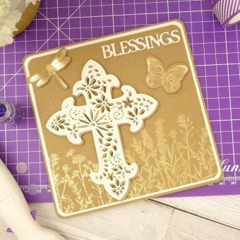 Pretty Petals Cross Paper Craft Metal Die by 