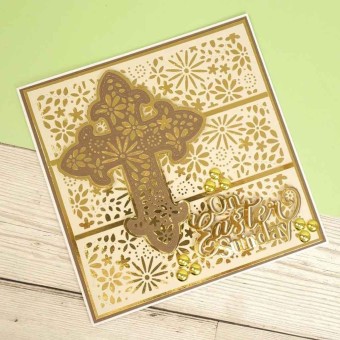 Pretty Petals Cross Paper Craft Metal Die by 