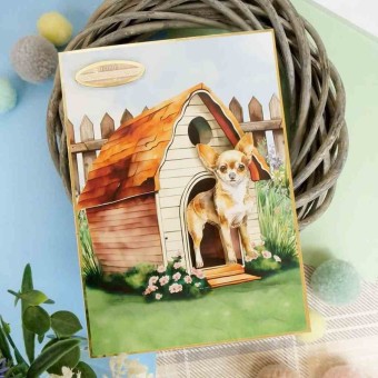 Pug & Chihuahua Dog Tales Die Cut 3d Craft De