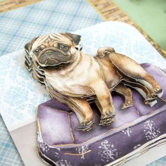 Pug & Chihuahua Dog Tales Die Cut 3d Craft De