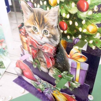 Purr-fect Christmas Pop Up Stepper Card Paper