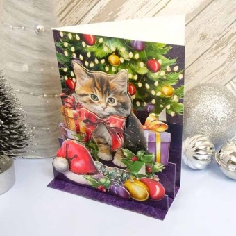 Purr-fect Christmas Pop Up Stepper Card Paper