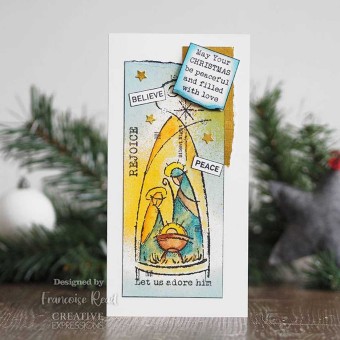 Rejoice Christmas Nativity Clear Rubber Stamp