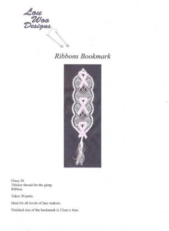 Ribbon Bookmark Torchon Bobbin Lace Pattern