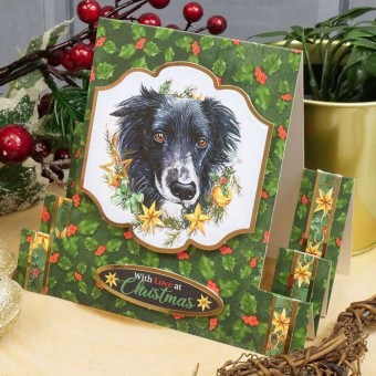 Santa Paws Pawsome Portraits Dog Die Cut Topp