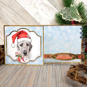 Santa Paws Pawsome Portraits Dog Die Cut Topp