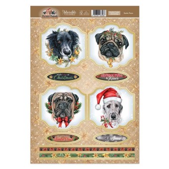 Santa Paws Pawsome Portraits Dog Die Cut Topp