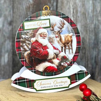 Santa & Rudolph Bauble 3pk Die Cut 3d Decoupa