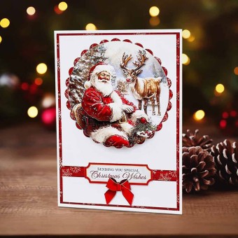 Santa & Rudolph Bauble 3pk Die Cut 3d Decoupa