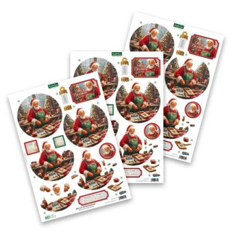 Santa's Workshop Bauble 3pk Die Cut 3d Decoup