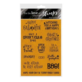 Scary Sentiments Clear Rubber Stamps for Pape