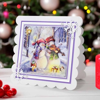 Snow Couple Violin 3pk Die Cut 3d Decoupage C