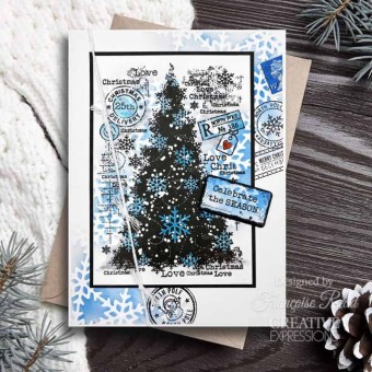 Snow Frosted Tree Clear Rubber Stamp by Franc