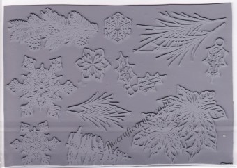 Snowflakes & Sprigs 11 Uncut & Unmounted Rubb