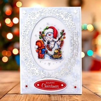 Snowmen & Sleigh 3pk Die Cut 3d Decoupage Cra