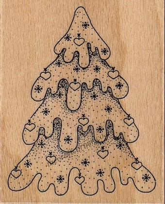 Snowy Christmas Tree Rubber Stamp by Creative