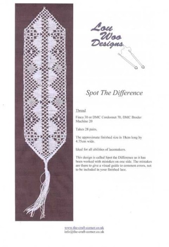 Spot The Difference Torchon Bobbin Lace Patte