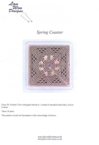 Spring Coaster Torchon Bobbin Lace Pattern