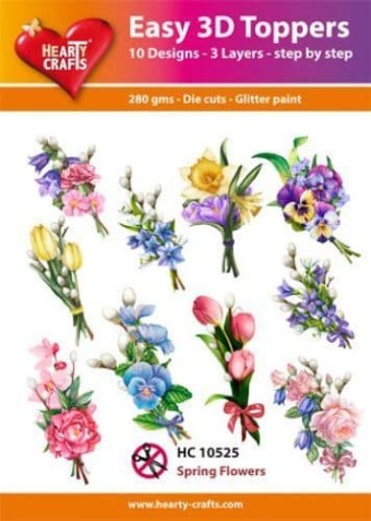 Spring Flowers Easy 3D  Craft Toppers for Pap