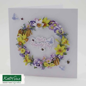 Spring Wreath 3pk Die Cut 3d Decoupage Craft 