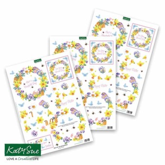 Spring Wreath 3pk Die Cut 3d Decoupage Craft 