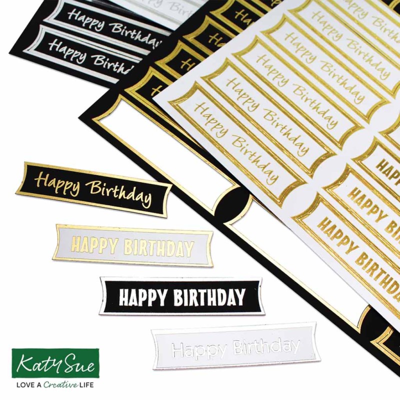 Straight Birthday Banners Foiled & Die Cut Pa