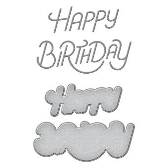 Stylized Happy Birthday 4 Metal Craft Dies by