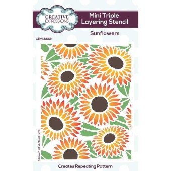 Sunflowers Mini Triple Layering Stencil for P