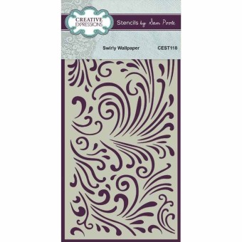 Swirly Wallpaper DL Stencil for Paper Crafts,