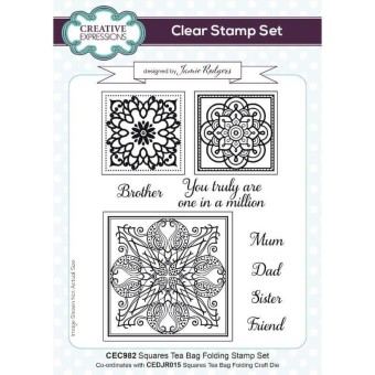 Tea Bag Folding Stamp Set Clear Rubber Stamps