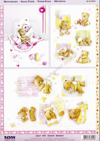 Teddy Bear Designs For a New Baby Die Cut 3d 