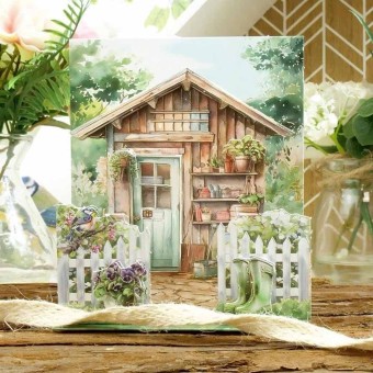 The Garden Shed Pop Up Stepper Card Paper Cra