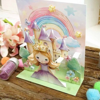 The Princess Castle Pop Up Stepper Card Paper