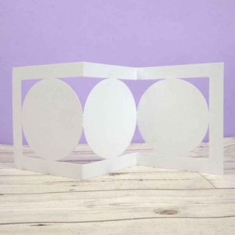 Trio Circle Panel Card Blank & Envelope (5 Pa