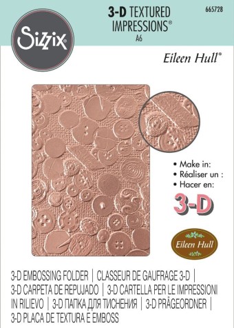 Vintage Buttons 3d Textured Embossing Folder 