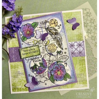 Viola Flower Clear Rubber Stamp by Francoise 