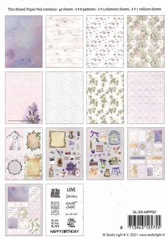 Violets Purple Colour Mixed Patterned Paper