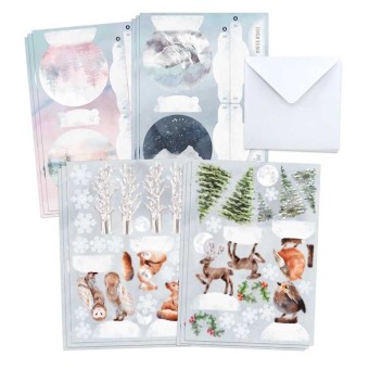 Watercolour Christmas Animals Die Cut Pop Up 