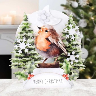 Watercolour Christmas Animals Die Cut Pop Up 