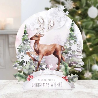 Watercolour Christmas Animals Die Cut Pop Up 