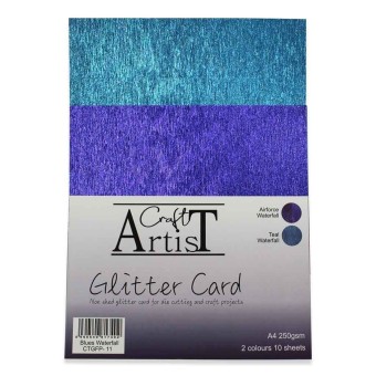 Waterfall Glitter Card 10 A4 Sheets for Paper